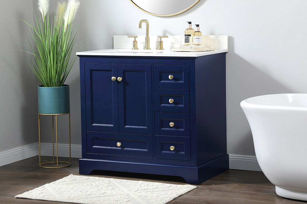 Elegant Bathroom Vanity - Blue (VF15536BL-BS)