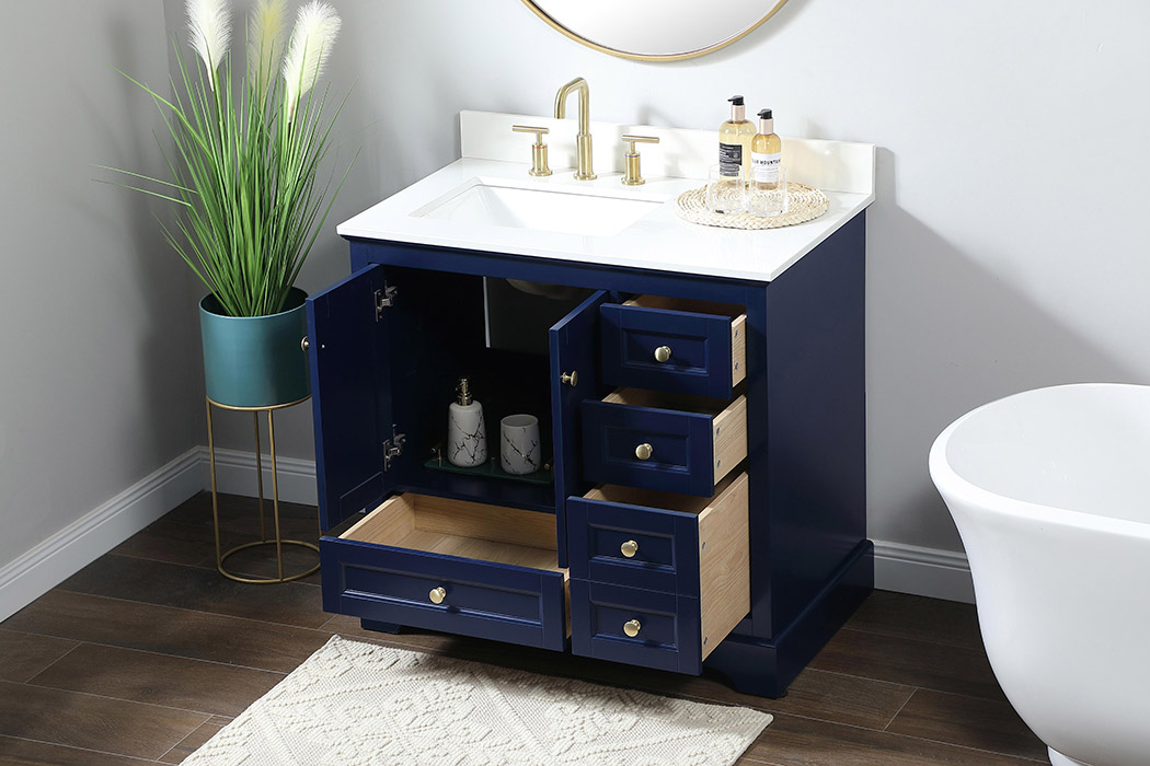 Elegant Bathroom Vanity - Blue (VF15536BL-BS)