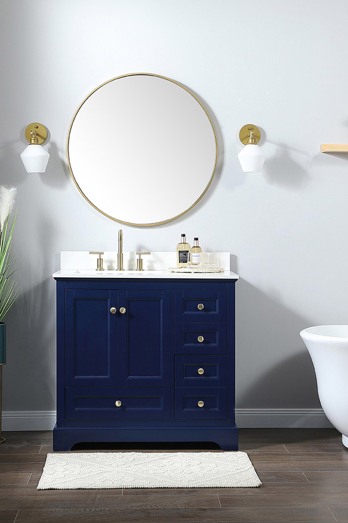 Elegant Bathroom Vanity - Blue (VF15536BL-BS)