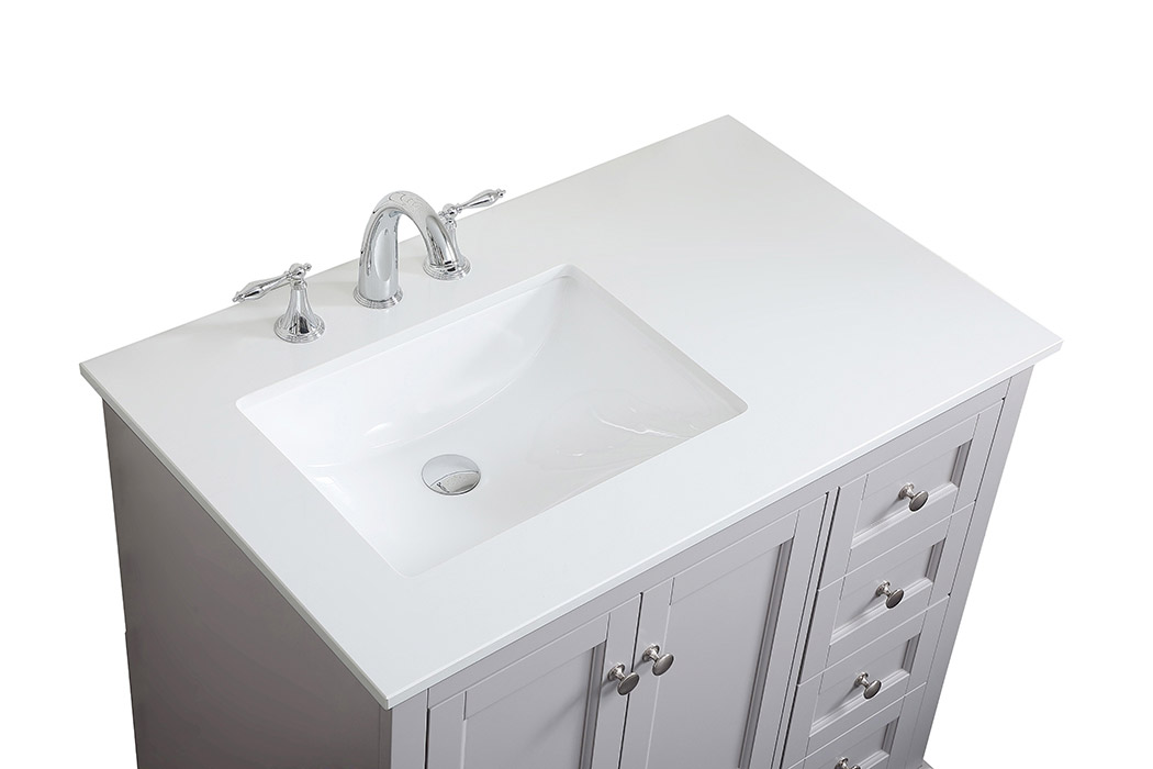 Elegant Bathroom Vanity - Gray (VF15536GR)