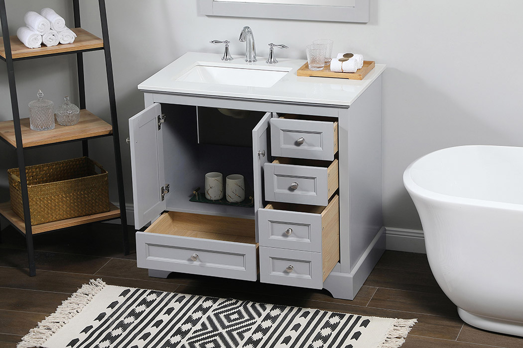 Elegant Bathroom Vanity - Gray (VF15536GR)