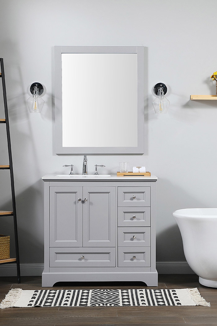 Elegant Bathroom Vanity - Gray (VF15536GR)