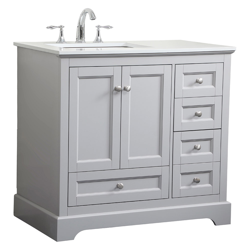 Elegant Bathroom Vanity - Gray (VF15536GR)