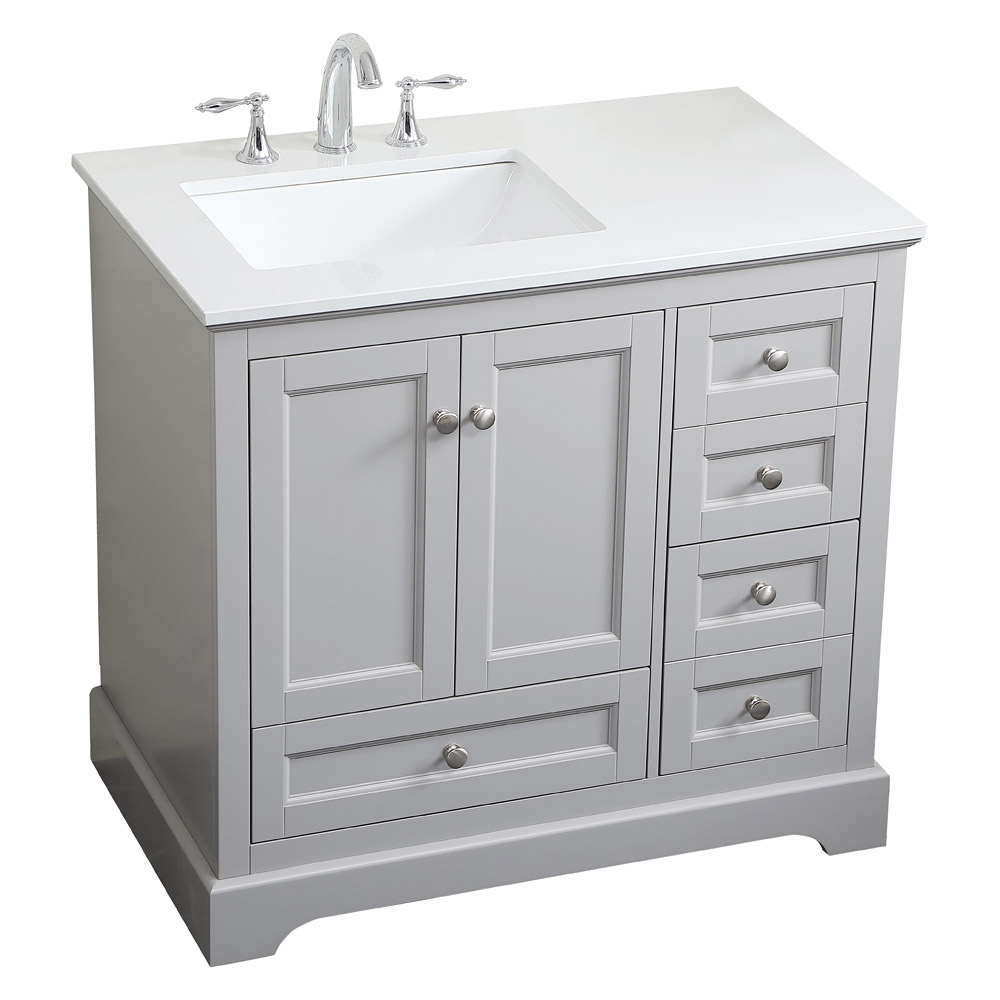 Elegant Bathroom Vanity - Gray (VF15536GR)