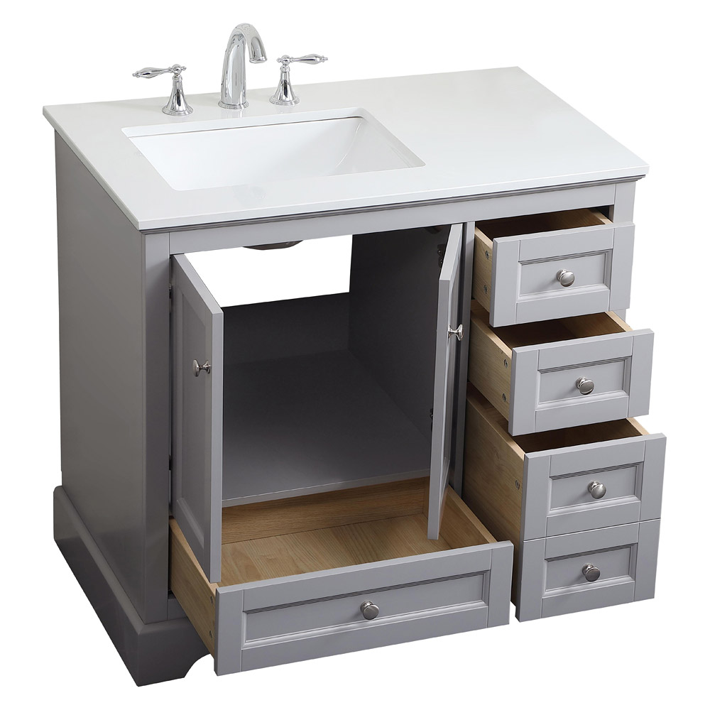 Elegant Bathroom Vanity - Gray (VF15536GR)