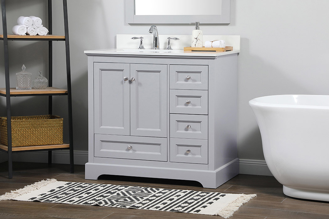 Elegant Bathroom Vanity - Gray (VF15536GR-BS)