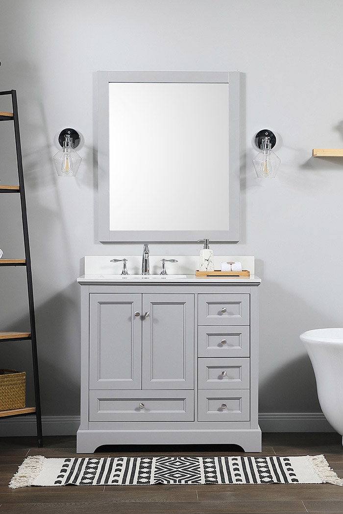 Elegant Bathroom Vanity - Gray (VF15536GR-BS)