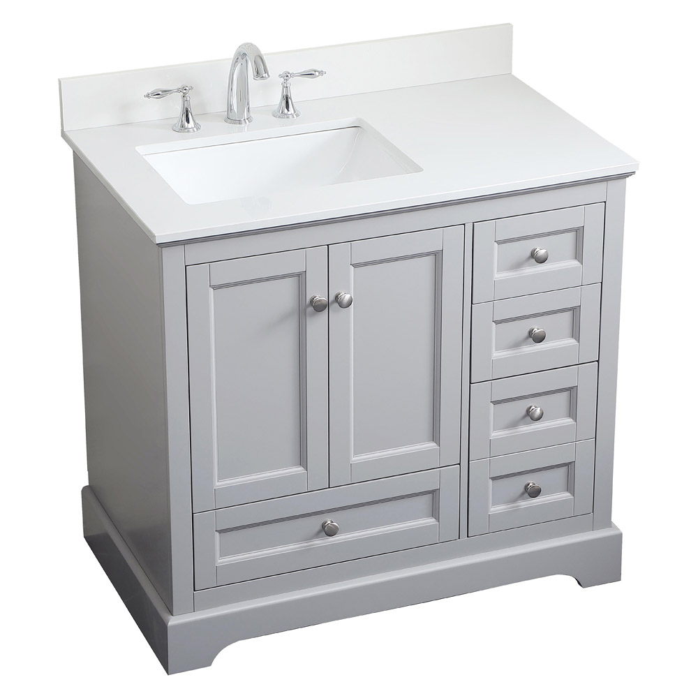 Elegant Bathroom Vanity - Gray (VF15536GR-BS)