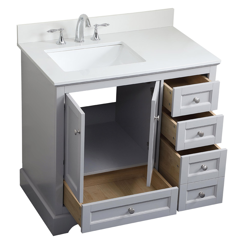 Elegant Bathroom Vanity - Gray (VF15536GR-BS)