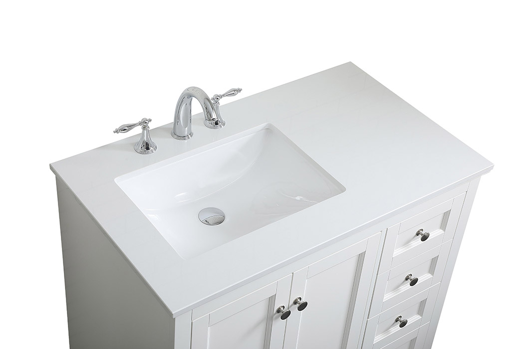 Elegant Bathroom Vanity - White (VF15536WH)