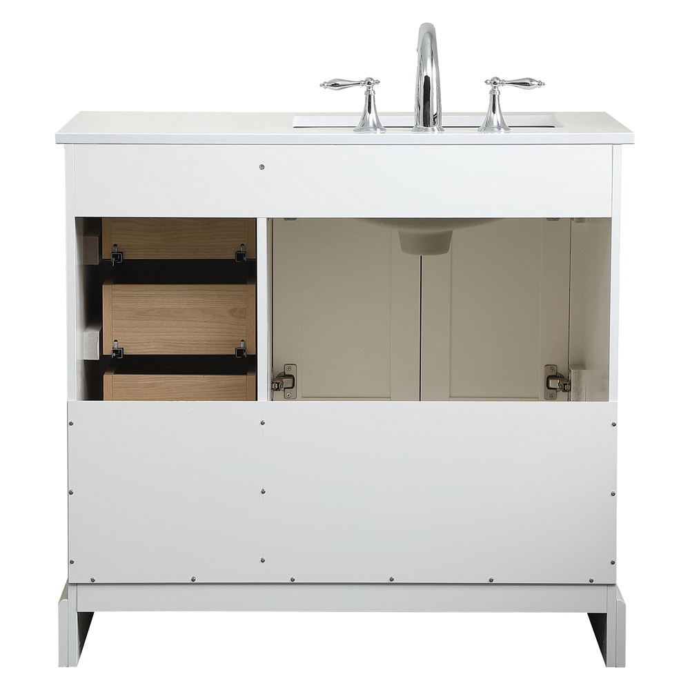 Elegant Bathroom Vanity - White (VF15536WH)