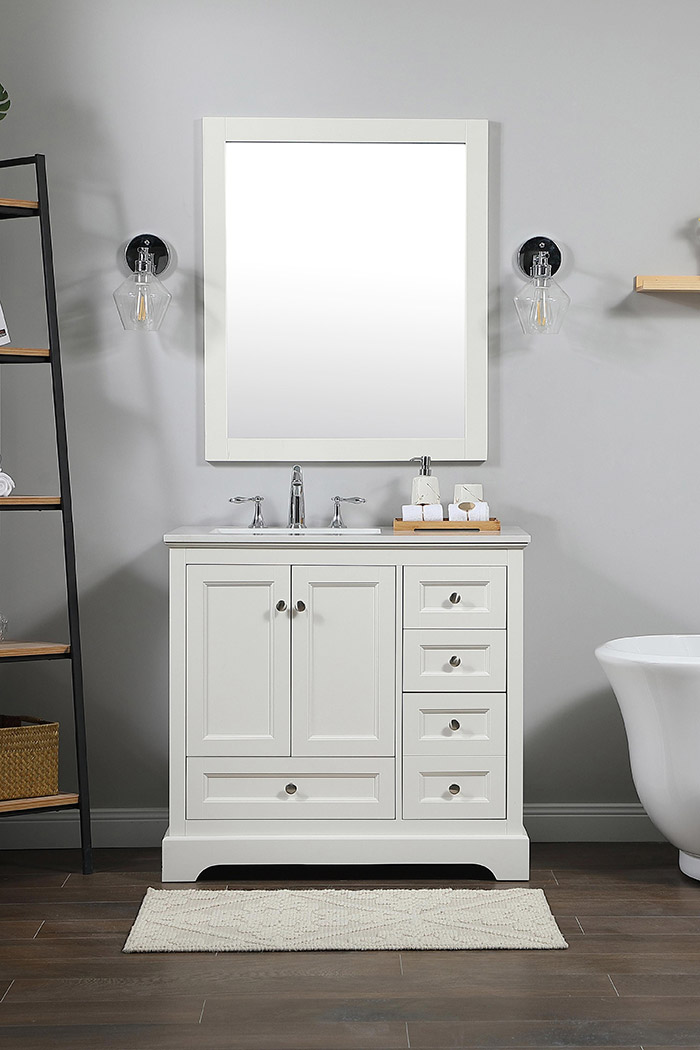 Elegant Bathroom Vanity - White (VF15536WH)