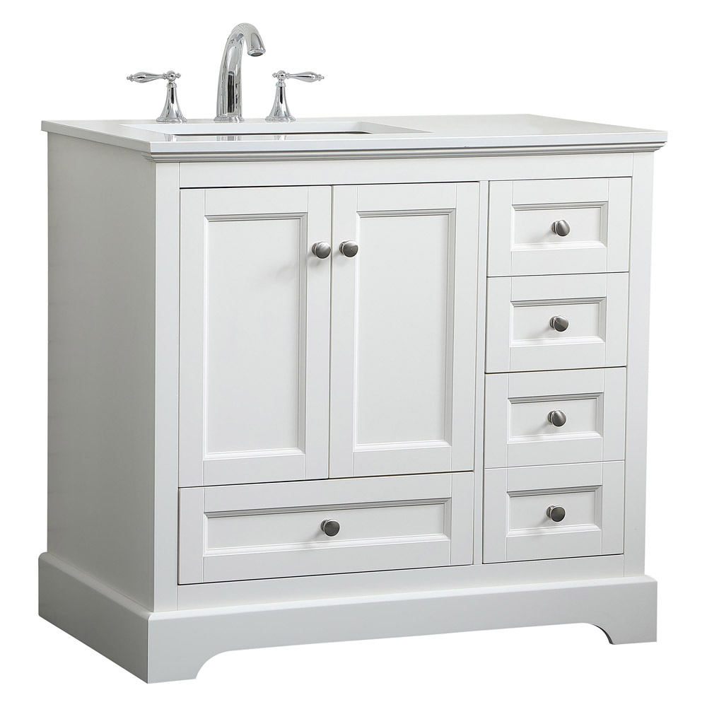 Elegant Bathroom Vanity - White (VF15536WH)