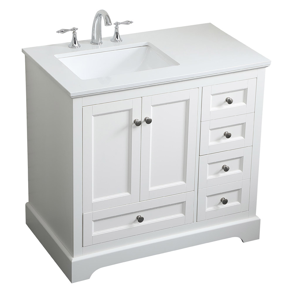 Elegant Bathroom Vanity - White (VF15536WH)