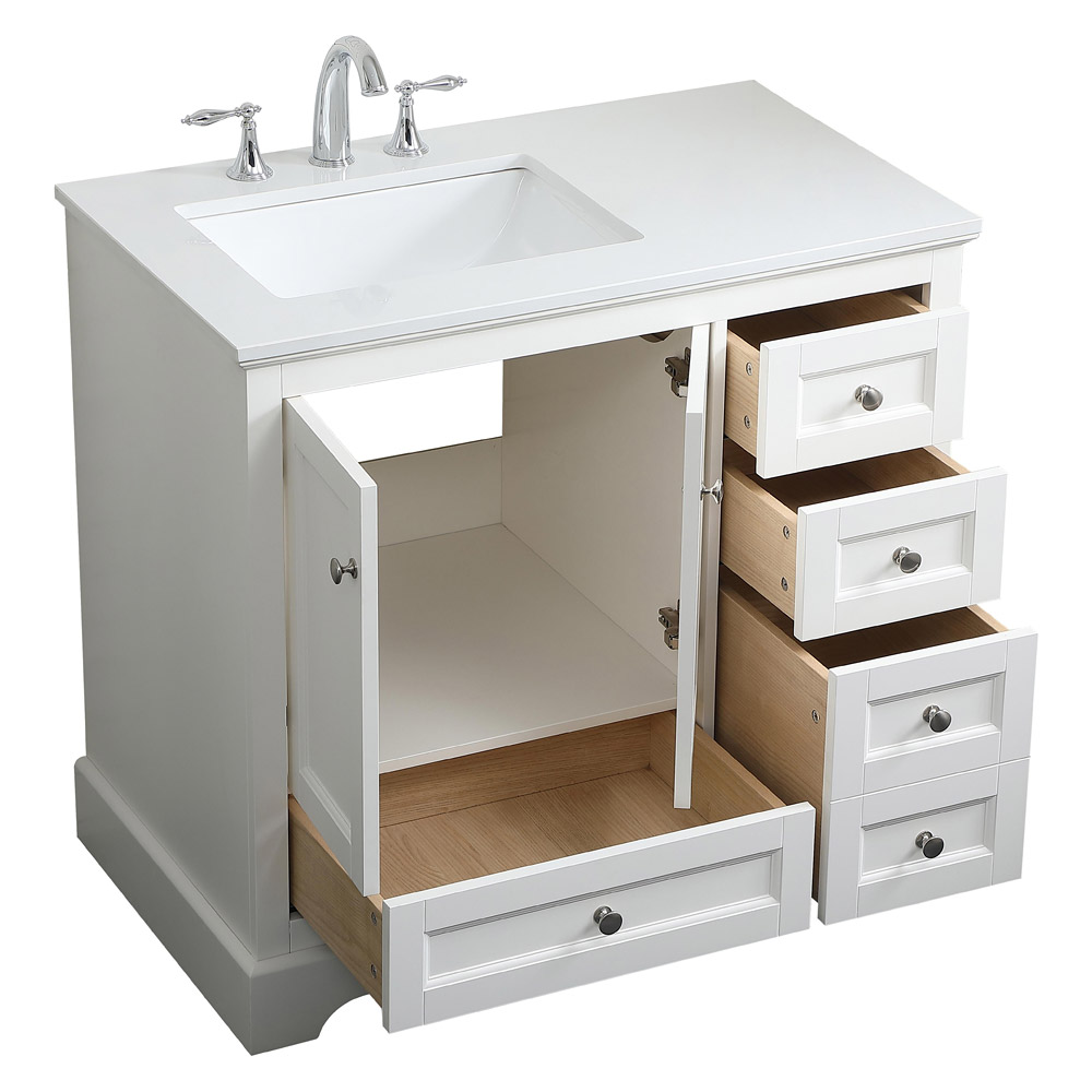 Elegant Bathroom Vanity - White (VF15536WH)