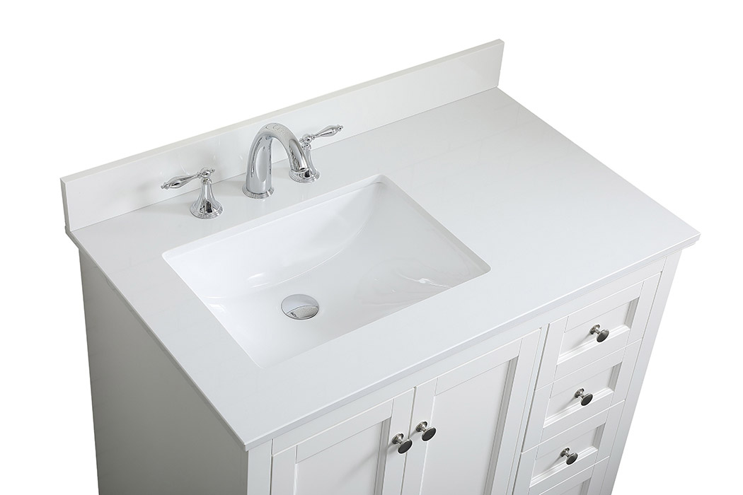 Elegant Bathroom Vanity - White (VF15536WH-BS)