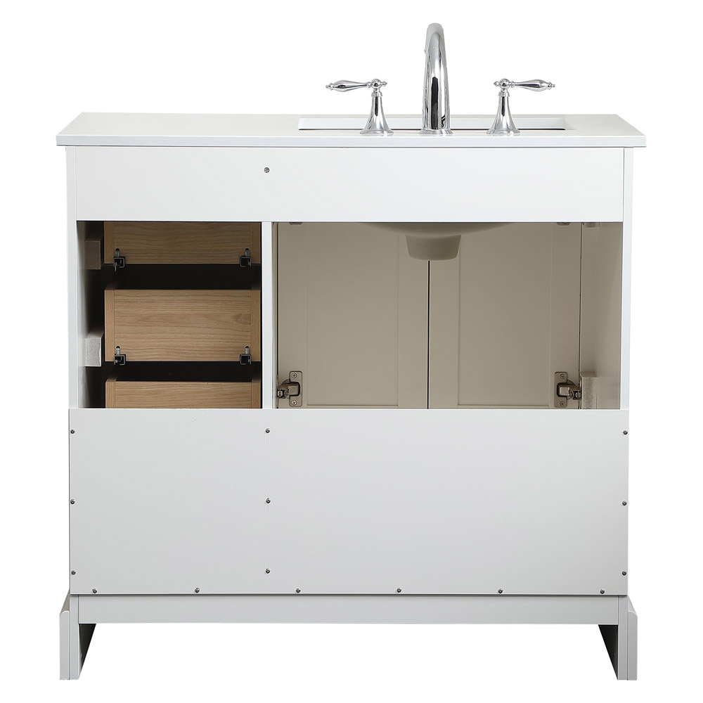 Elegant Bathroom Vanity - White (VF15536WH-BS)