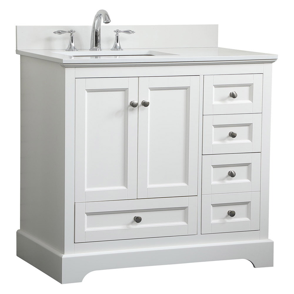 Elegant Bathroom Vanity - White (VF15536WH-BS)