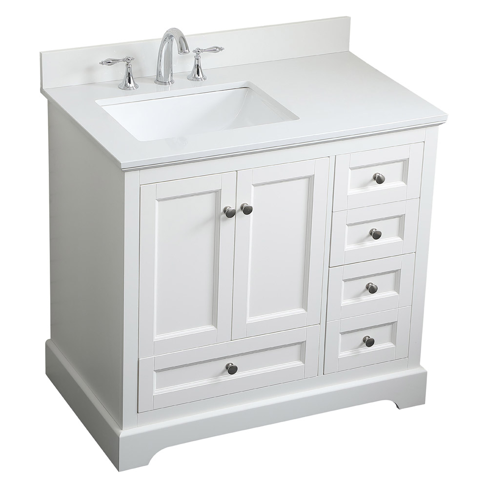 Elegant Bathroom Vanity - White (VF15536WH-BS)