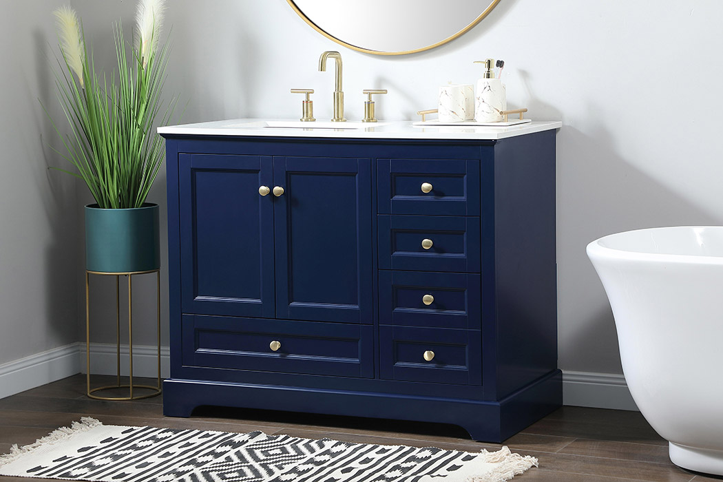 Elegant Bathroom Vanity - Blue (VF15542BL)