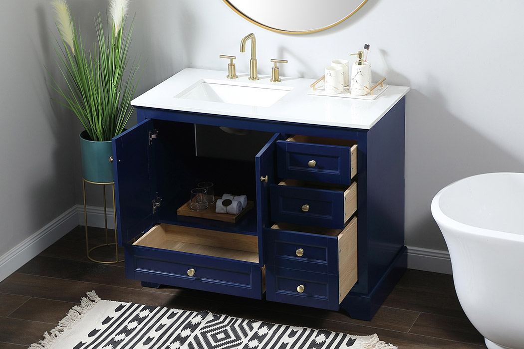 Elegant Bathroom Vanity - Blue (VF15542BL)