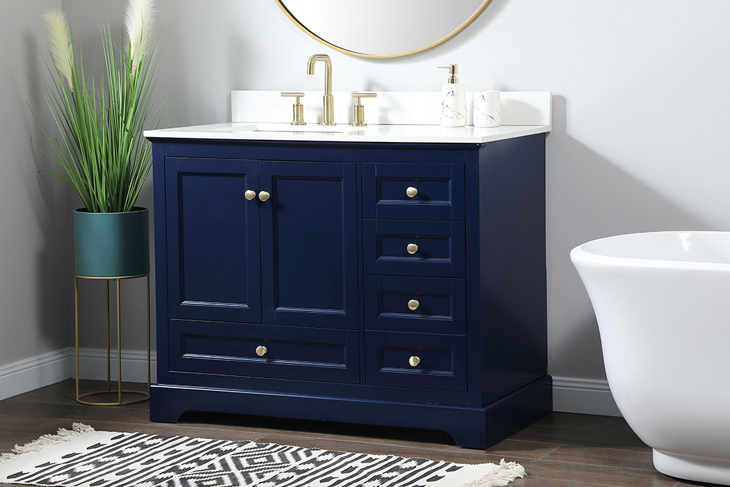 Elegant Bathroom Vanity - Blue (VF15542BL-BS)