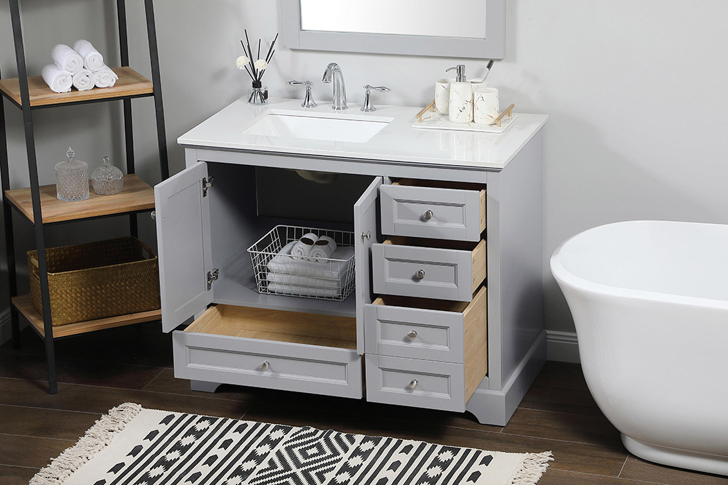 Elegant Bathroom Vanity - Gray (VF15542GR)