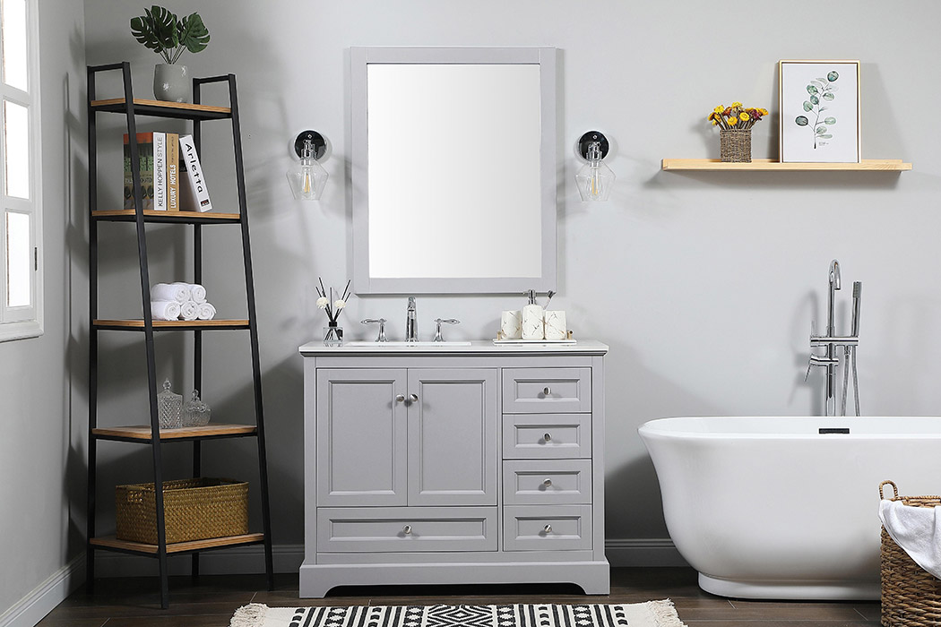 Elegant Bathroom Vanity - Gray (VF15542GR)