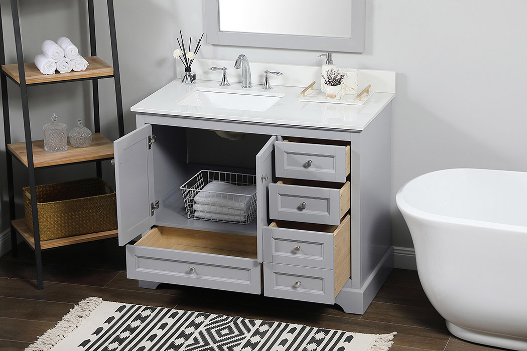 Elegant Bathroom Vanity - Gray (VF15542GR-BS)