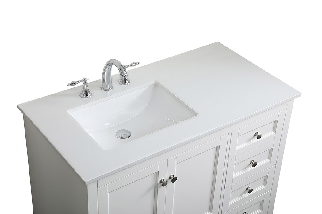 Elegant Bathroom Vanity - White (VF15542WH)