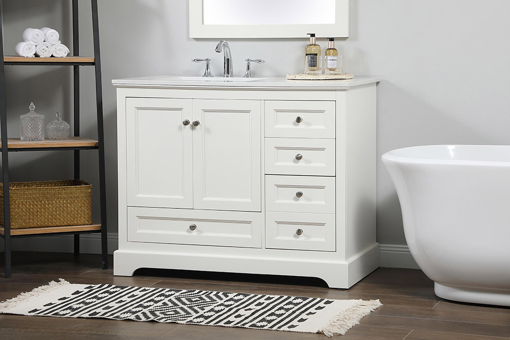 Elegant Bathroom Vanity - White (VF15542WH)