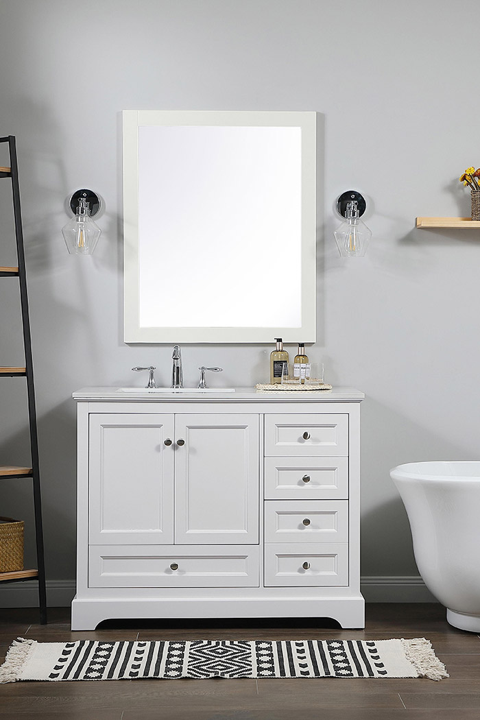 Elegant Bathroom Vanity - White (VF15542WH)