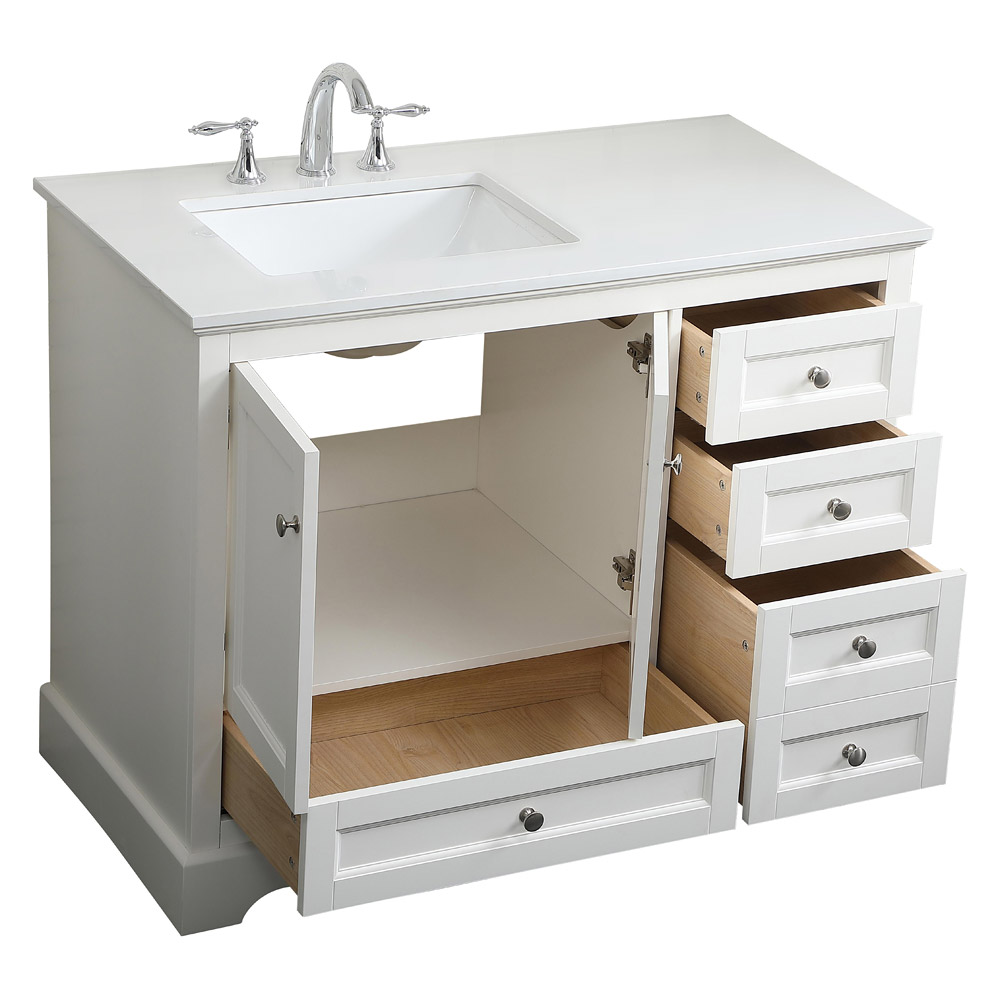 Elegant Bathroom Vanity - White (VF15542WH)