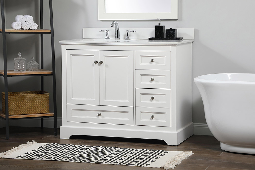 Elegant Bathroom Vanity - White (VF15542WH-BS)