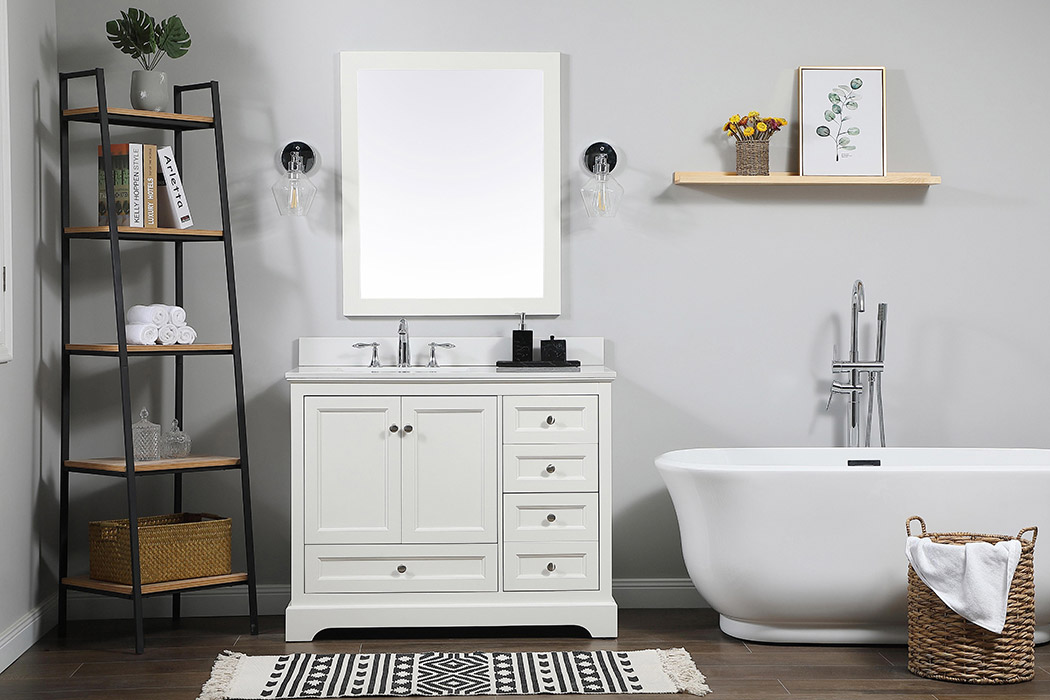 Elegant Bathroom Vanity - White (VF15542WH-BS)