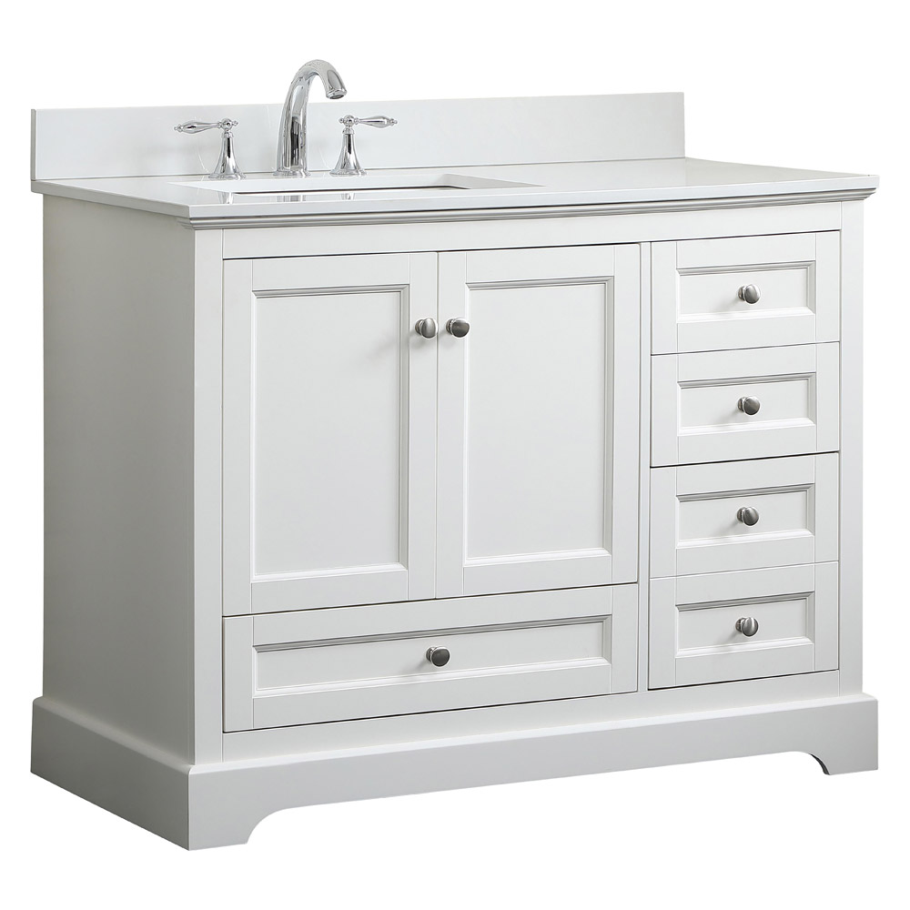 Elegant Bathroom Vanity - White (VF15542WH-BS)