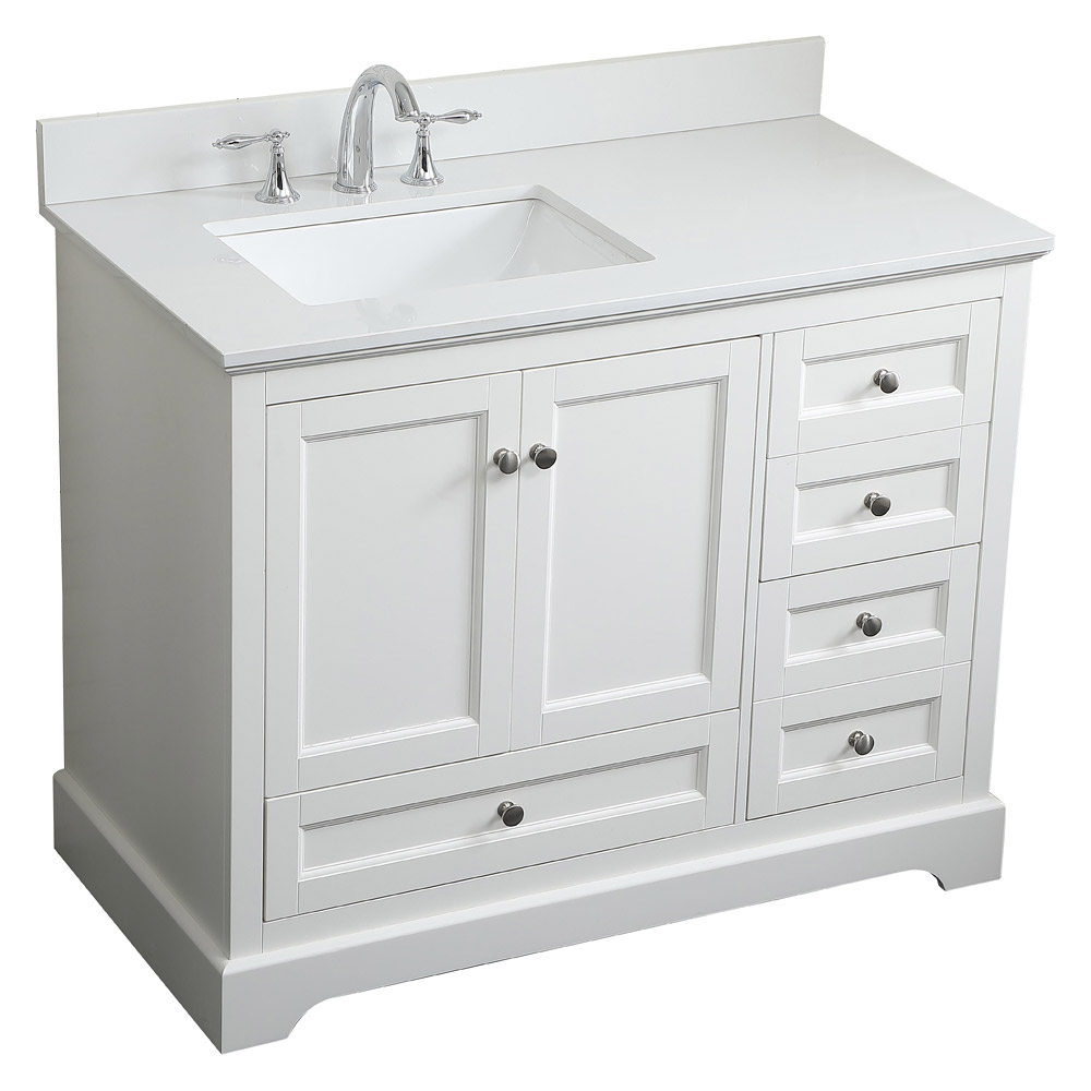 Elegant Bathroom Vanity - White (VF15542WH-BS)