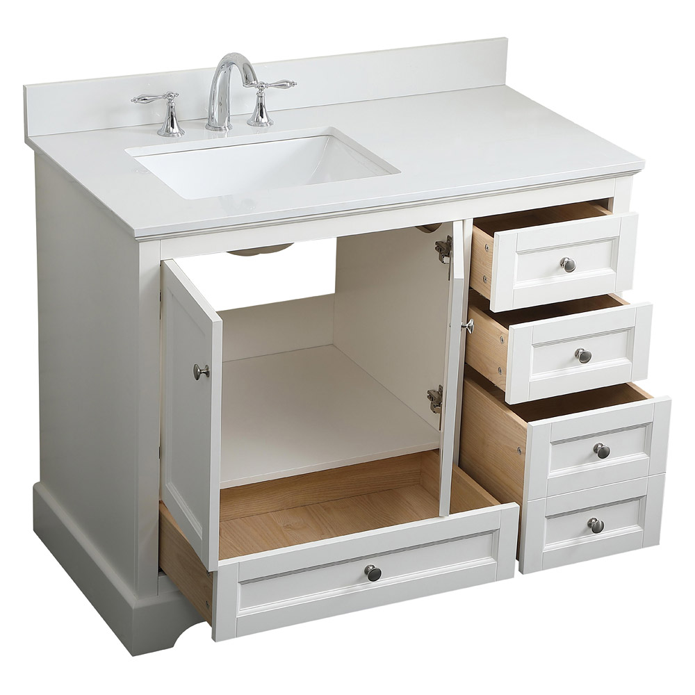 Elegant Bathroom Vanity - White (VF15542WH-BS)