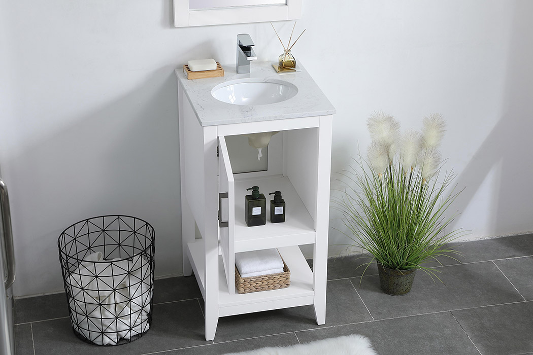 Elegant Bathroom Vanity - White (VF16018WH)