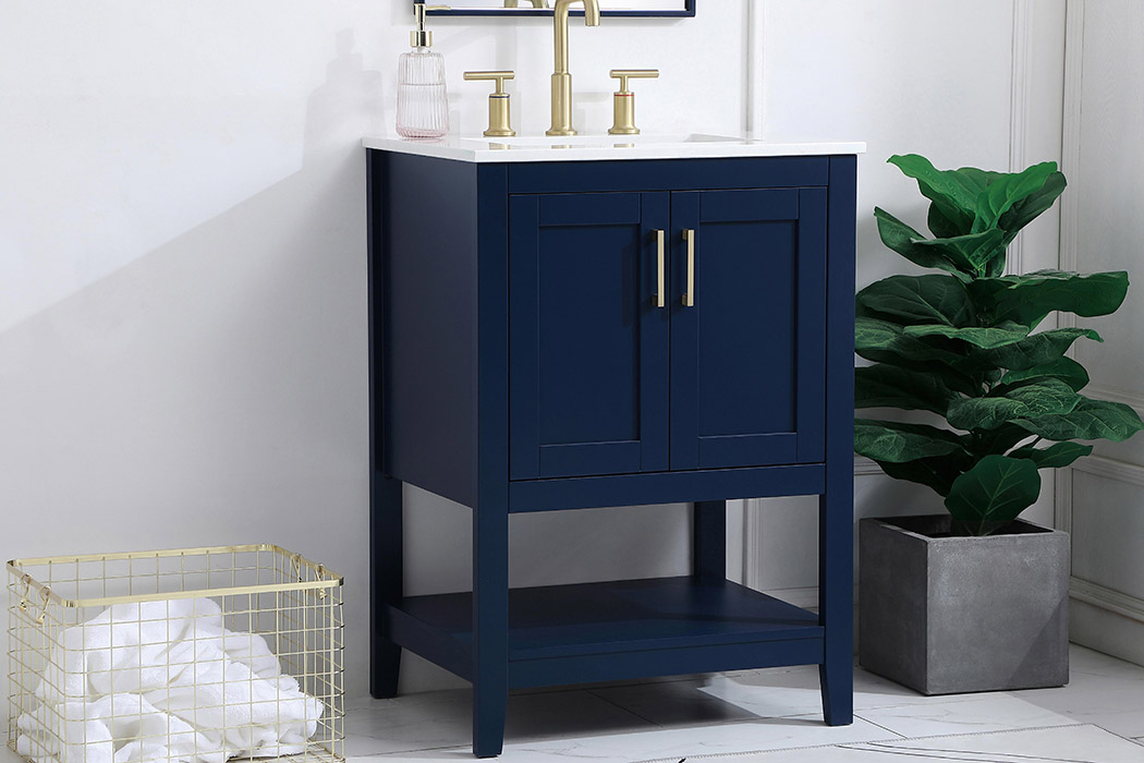 Elegant Bathroom Vanity - Blue (VF16024BL)