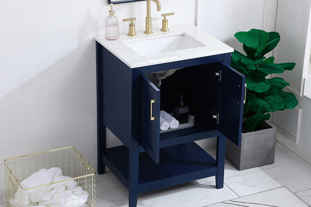 Elegant Bathroom Vanity - Blue (VF16024BL)