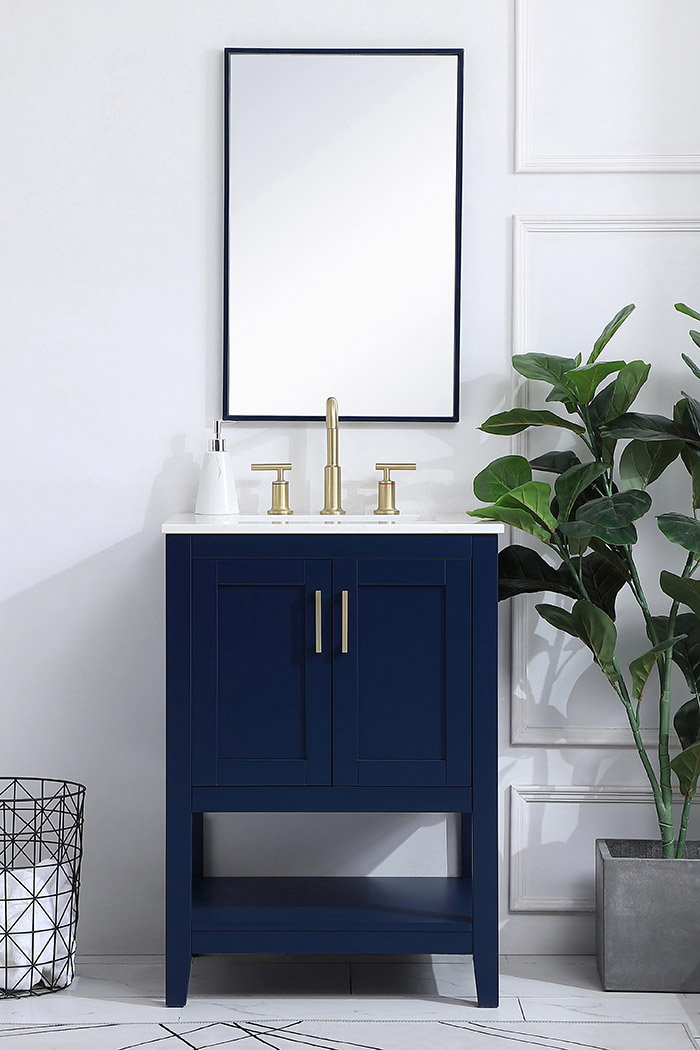 Elegant Bathroom Vanity - Blue (VF16024BL)