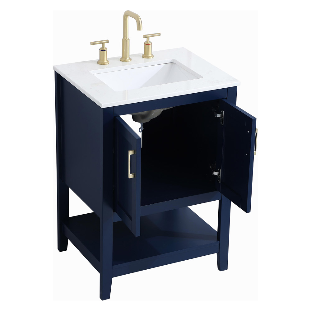 Elegant Bathroom Vanity - Blue (VF16024BL)