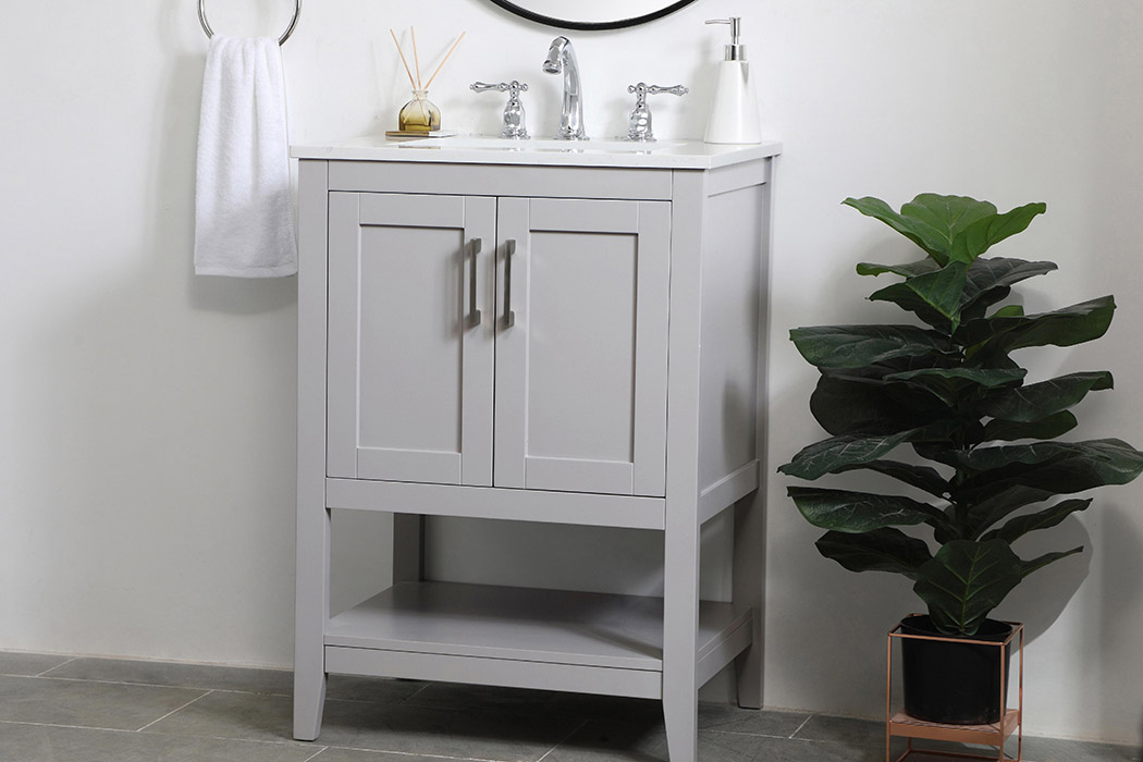 Elegant Bathroom Vanity - Gray (VF16024GR)