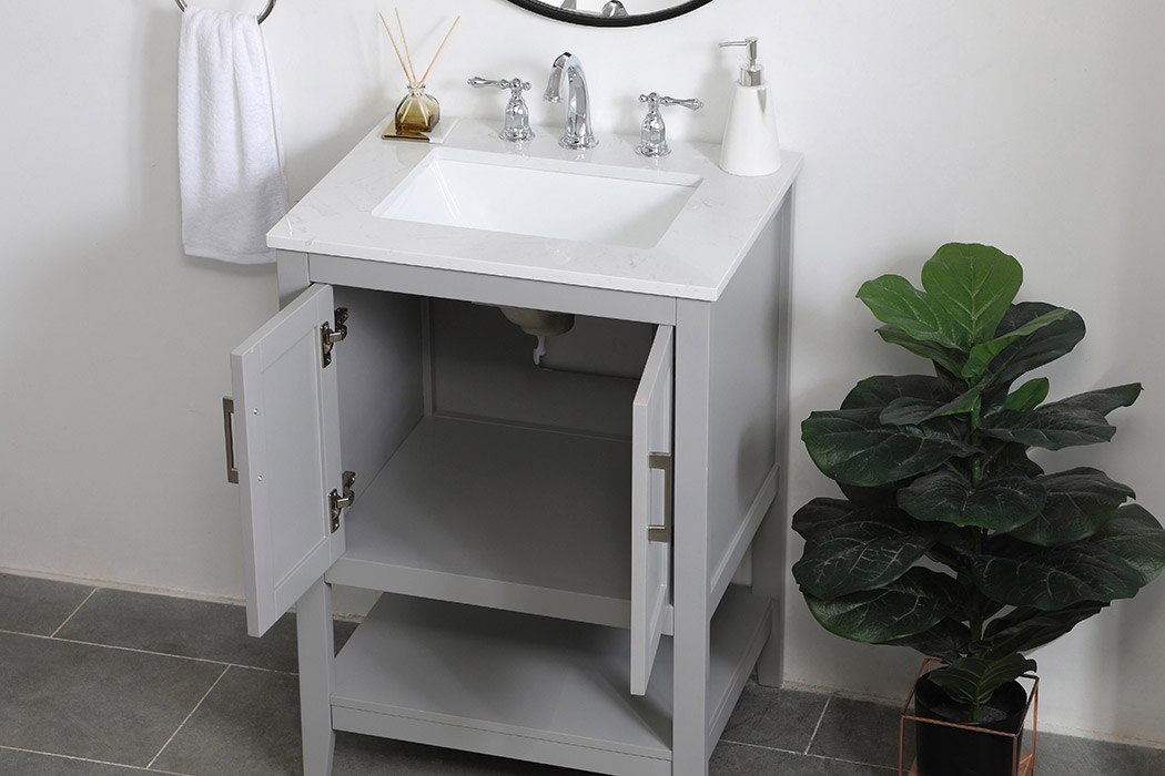 Elegant Bathroom Vanity - Gray (VF16024GR)