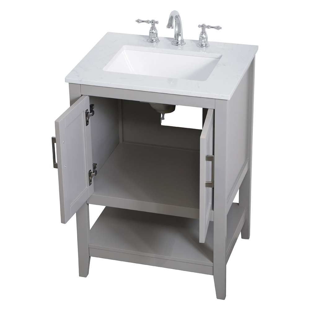 Elegant Bathroom Vanity - Gray (VF16024GR)