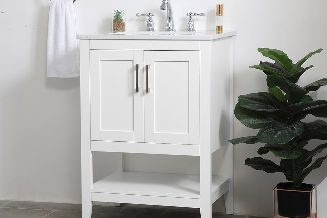 Elegant Bathroom Vanity - White (VF16024WH)