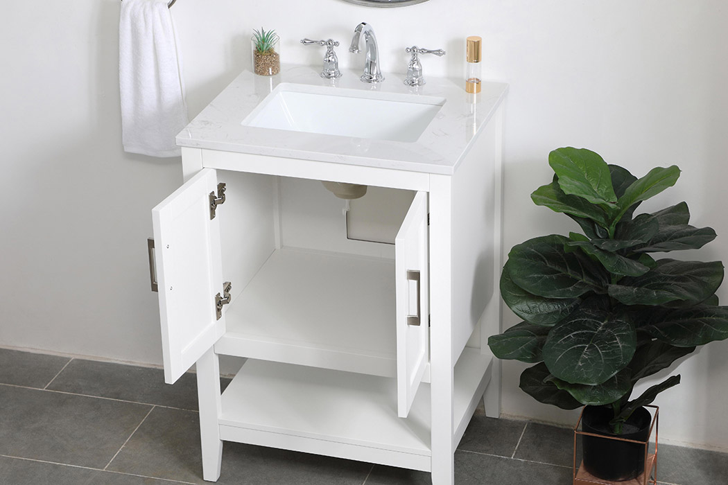 Elegant Bathroom Vanity - White (VF16024WH)