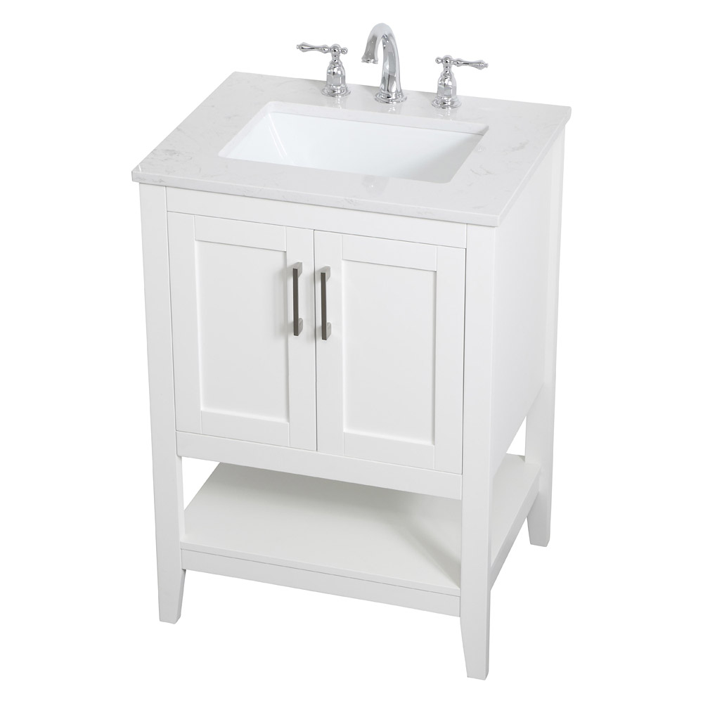 Elegant Bathroom Vanity - White (VF16024WH)