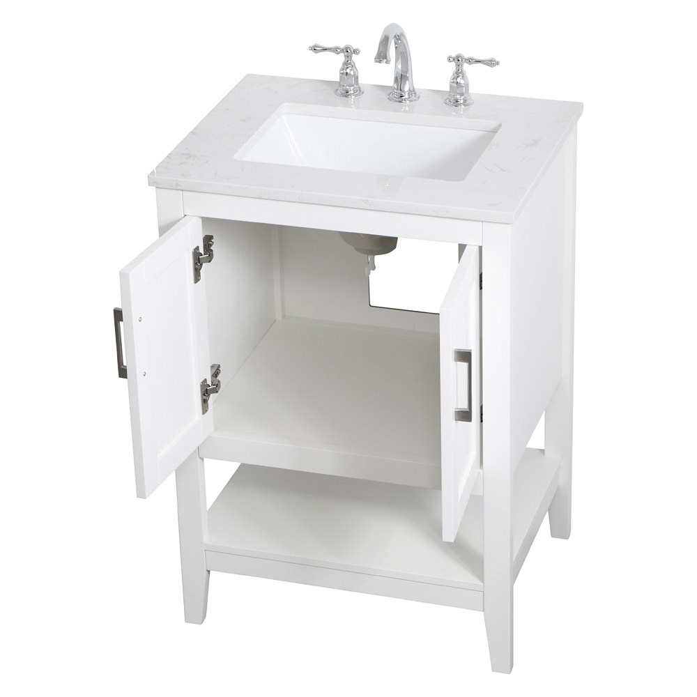 Elegant Bathroom Vanity - White (VF16024WH)